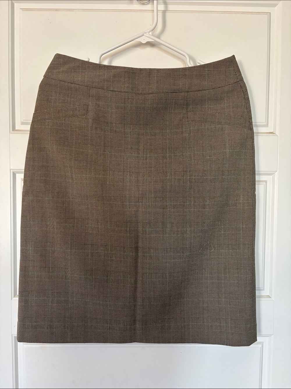 Banana Republic Brown Plaid Pencil Skirt